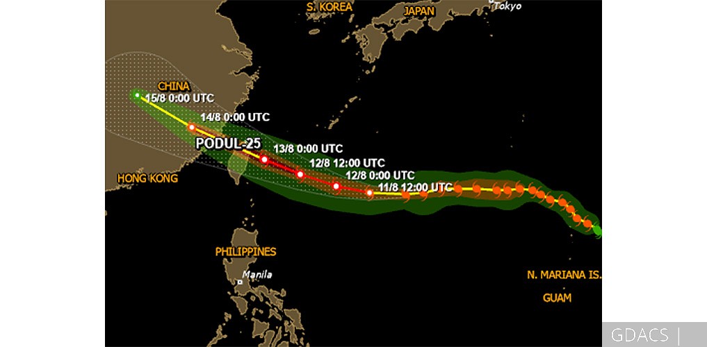 Tropical storm Podul set to hit Taiwan, China this week
