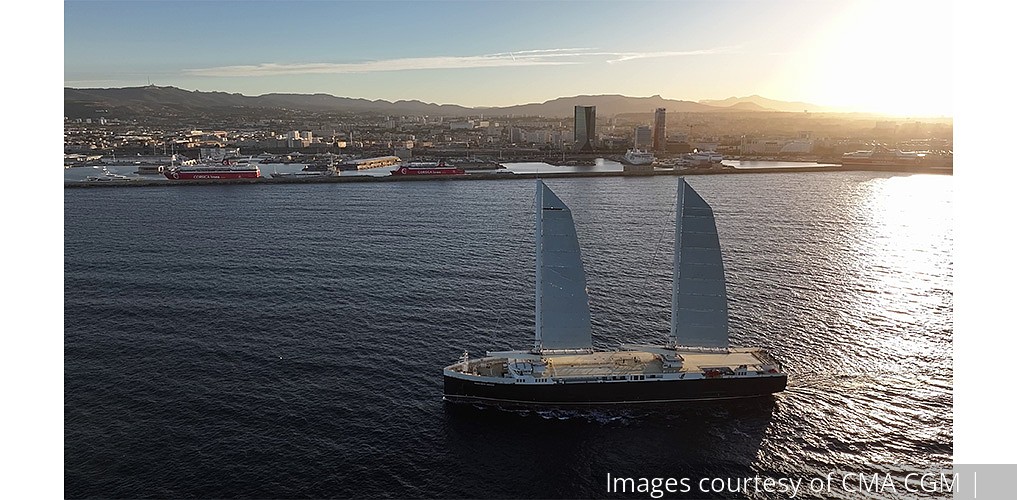 Sail-powered cargo vessel Neoliner Origin makes port call in Marseille