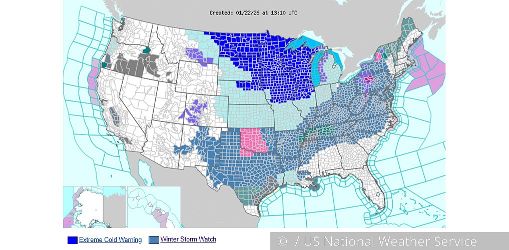 Severe winter storm could disrupt major US transport corridors