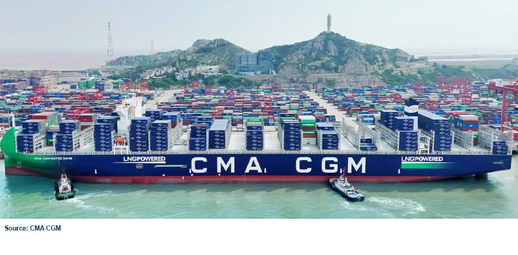 CMA CGM's Notre Dame sets sail as France's largest containership