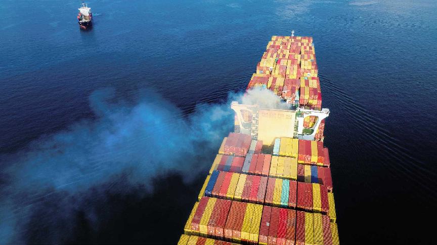 Speed reduction, wind propulsion and green fuels could halve shipping emissions by 2030