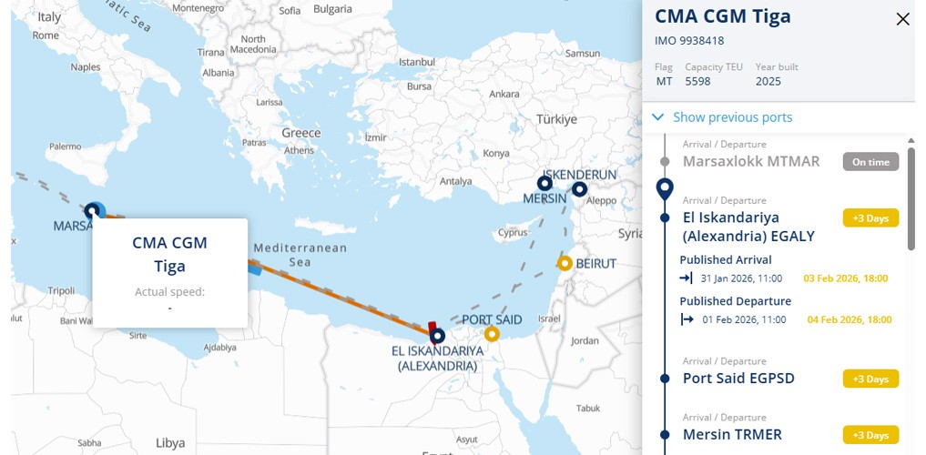 CMA CGM vessel loses containers in severe weather off Malta