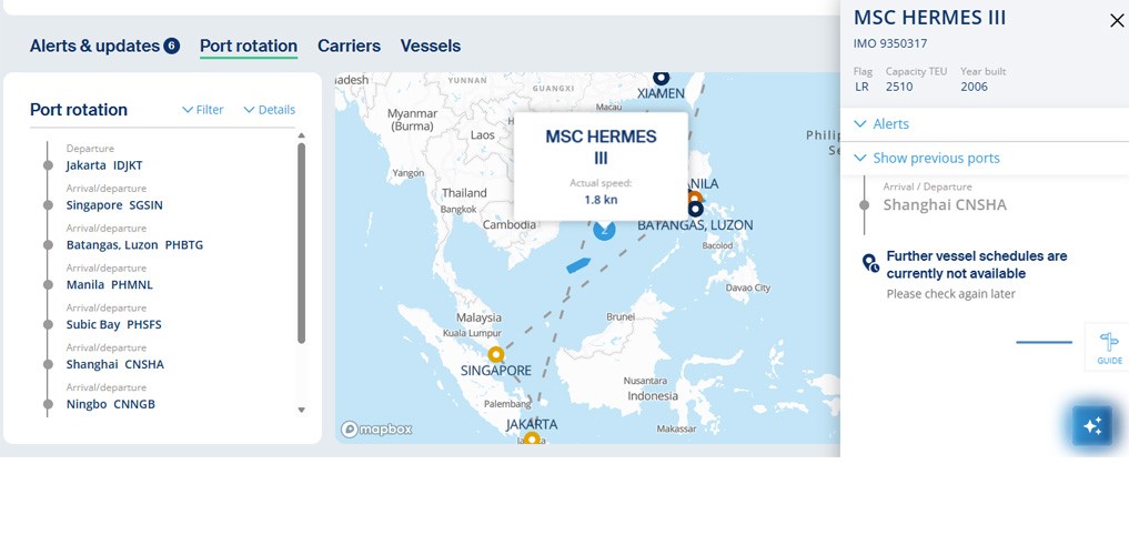 Boxship MSC Hermes III remains adrift after crew evacuation in South China Sea