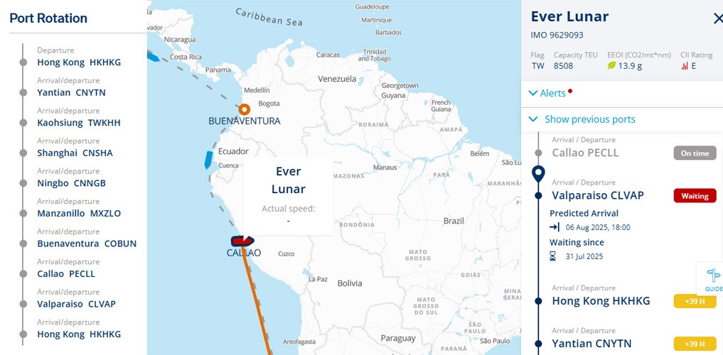 Ever Lunar loses 50 containers in Callao Bay, prompting port closure 
