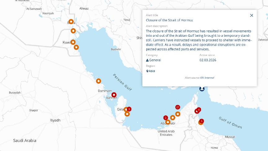 Container vessels locked in the Persian Gulf: Why disruption is not yet visible – and what to watch next
